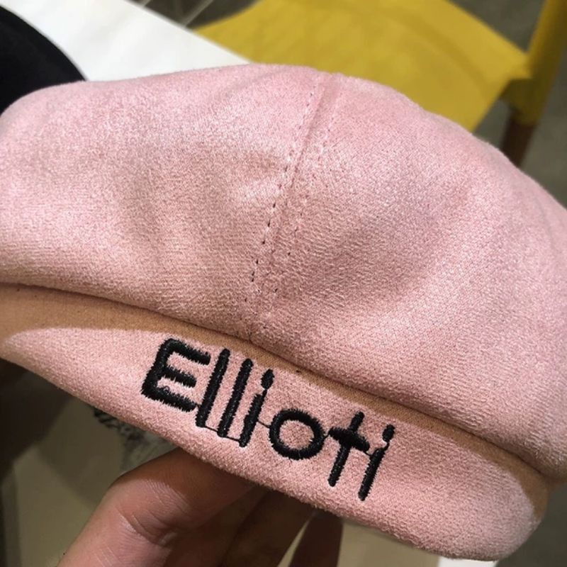 Mũ nồi dạ nữ, mũ beret nữ in chữ thời trang