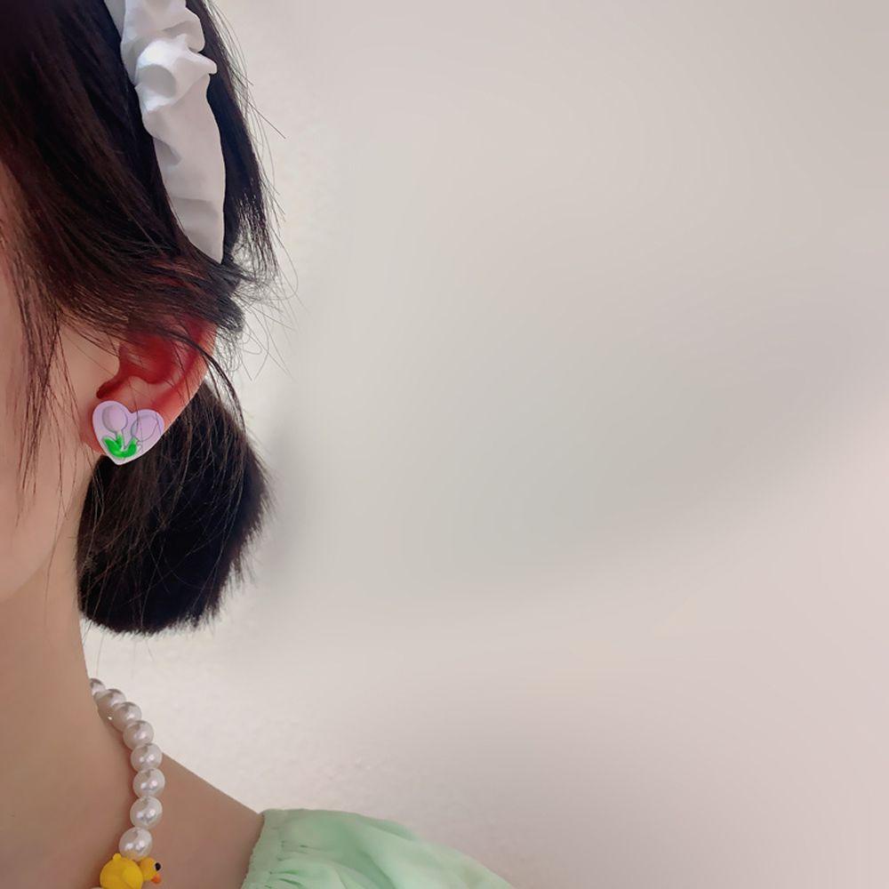 QQMALL Hoa Tai Hình Hoa Tulip Ngọt Ngào Cho Nữ