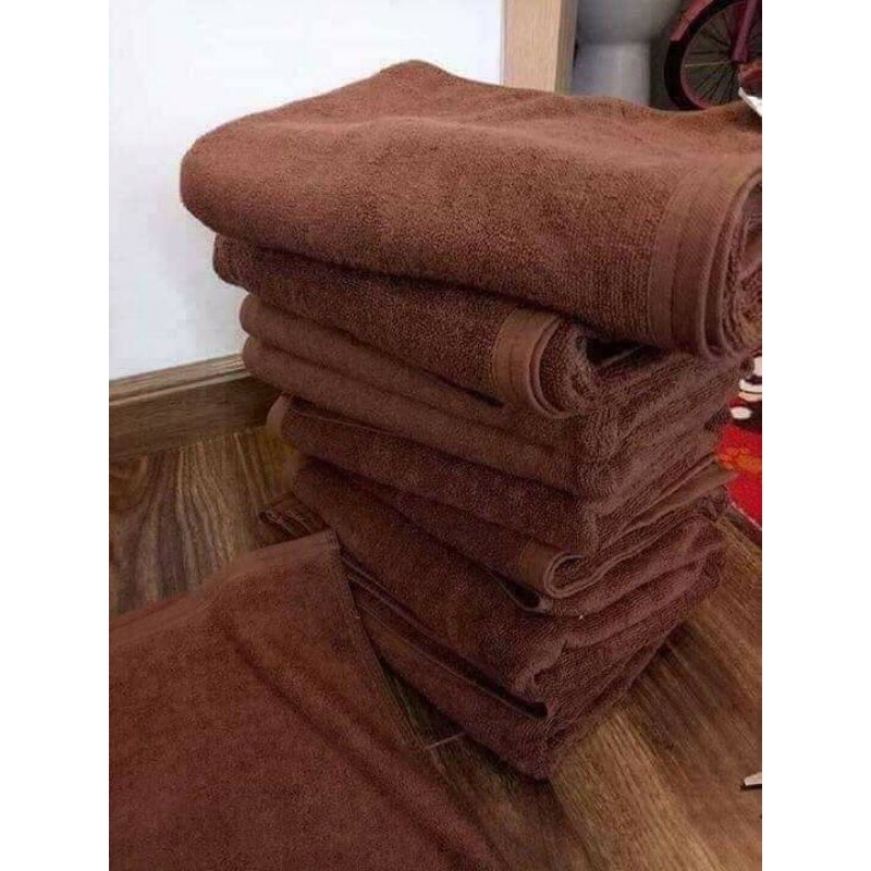 KHĂN MẶT NÂU COTTON  SỢI BÔNG HÚT NƯỚC TỐT MỀM MẠI, THÊU LOGO KHÁCH SẠN THEO YÊU CẦU