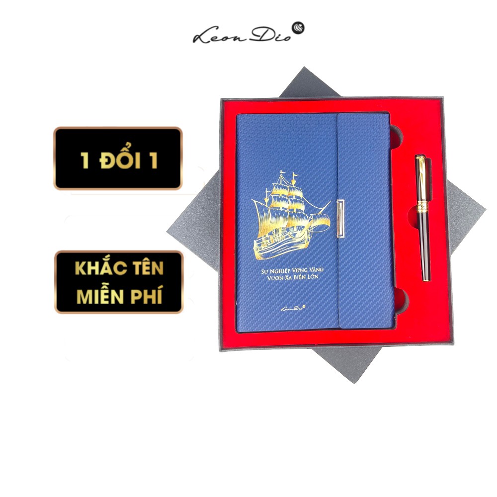 Leon Dio - Set quà tặng bút ký LD041 và Sổ Da cao cấp Quà sinh nhật Quà tặng nam Quà tặng doanh nghiệp Quà tặng Sếp
