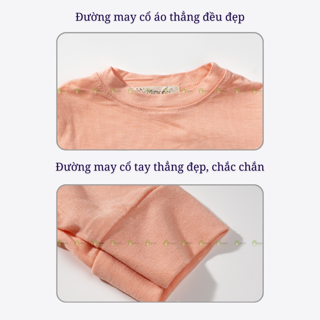 Bộ Dài Tay Thun Lạnh Cho Bé Trai, Bé Gái KIMCHIBABY Hoạ Tiết Hươu Vàng 3D,  Đồ Bộ Mặc Nhà Cho Bé Thu Đông KWTD2207