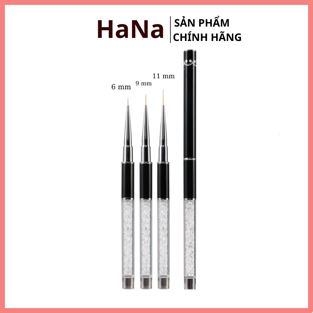 Cọ nét cán đá cao cấp 3 sizes (6mm; 9mm; 12mm) - Cọ vẽ nail chuyên dụng (lẻ chiếc)