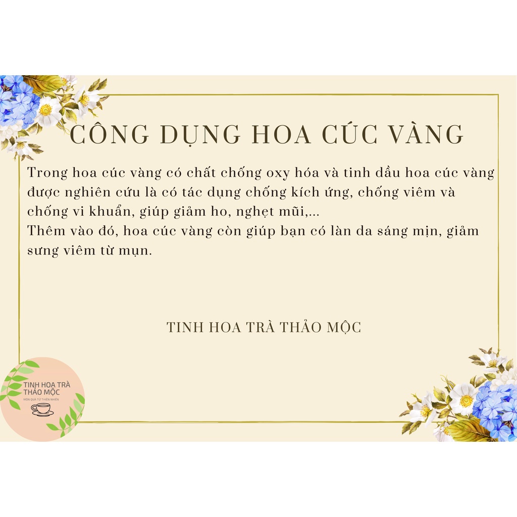 Trà nụ cúc sấy khô 100 gram Tinh Hoa Trà Thảo Mộc Món Qùa Từ Thiên Nhiên
