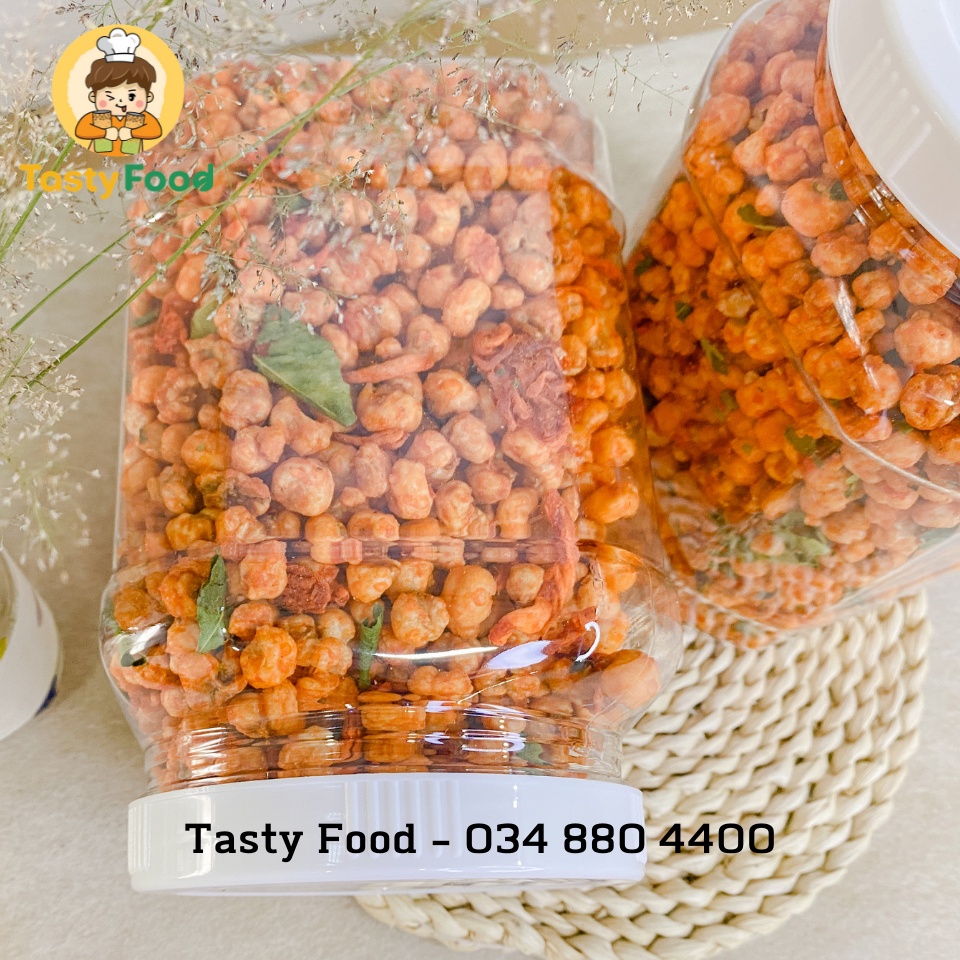 [Hũ vuông] 1,2Kg Hũ Bắp Sấy Khô Bò Tasty Food | giòn, thấm vị, ngon tuyệt vời