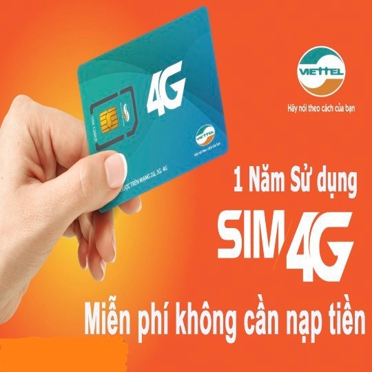 Sim 4G Viettel Miễn Phí Vào Mạng 4GB/Tháng gói (D500)