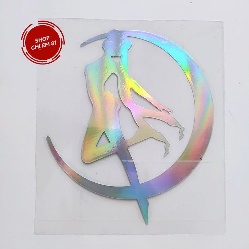 Tem dán trang trí xe máy, ô tô Thuỷ Thủ Mặt Trăng, ngôi sao biểu tượng ma thuật