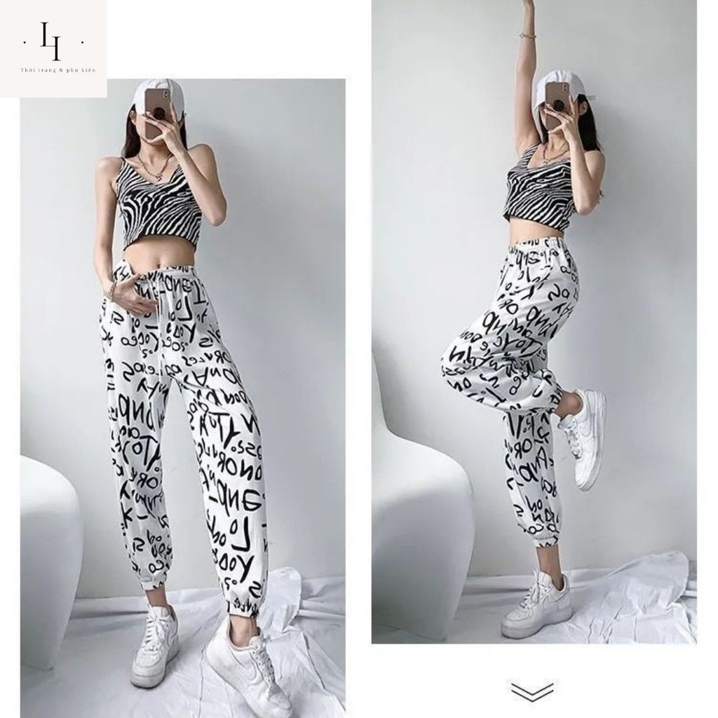Quần baggy kẻ  ống rộng bo gấu phong cách Hàn Quốc cá tính kiểu dáng suông lưng cạp cao co giãn tôn dáng Liao shop