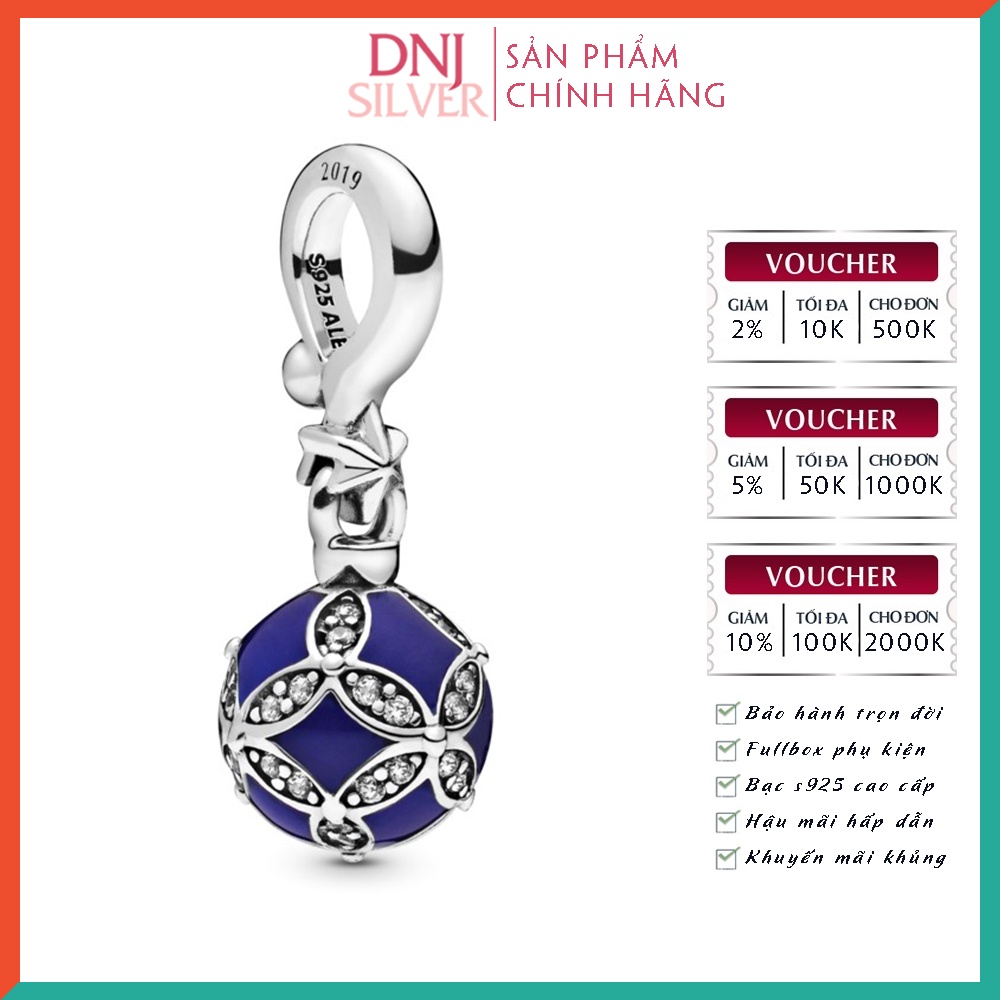 Charm bạc 925 cao cấp, hàng chuẩn bạc - Charm Blue Christmas Ornament thích hợp để mix vòng tay charm - DN176