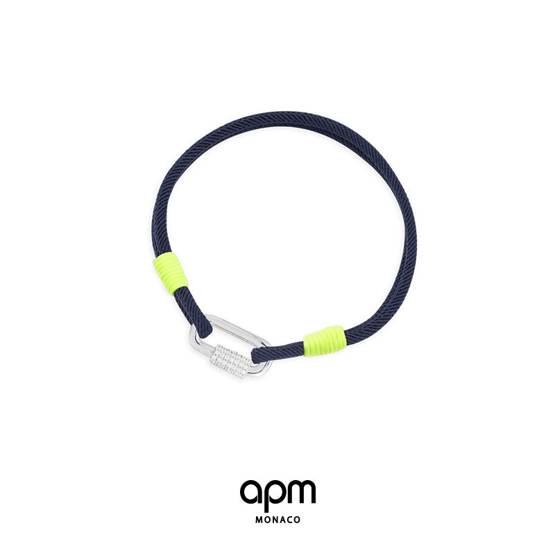 APM Monaco Tình Bạn Bạn Bạn Gái Dây Đeo Tay Nylon Vòng Tay Bạc Trang Sức Nam 2021 Cặp Đôi Mới Cho Bé