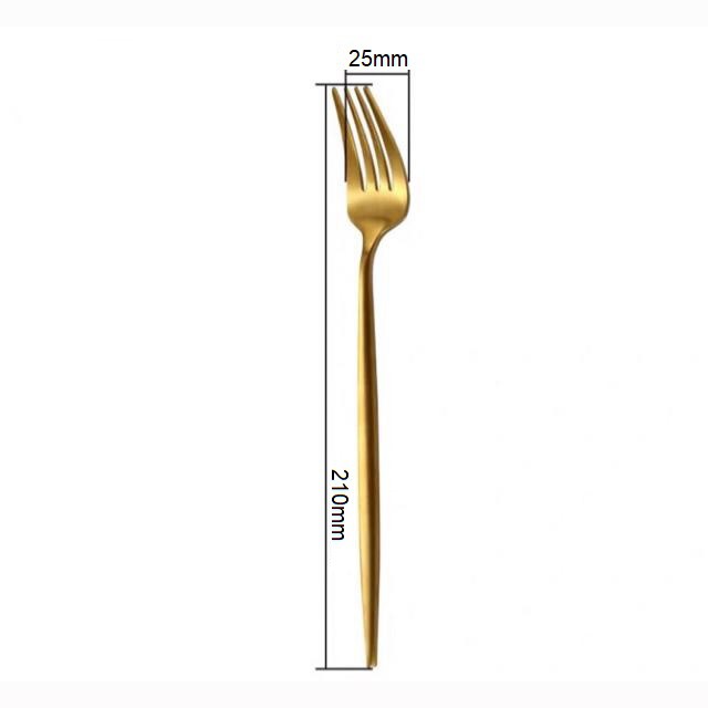 Set 3 món đũa, thìa, dĩa inox 304 mạ vàng phong cách Châu Âu sáng bóng, cao cấp
