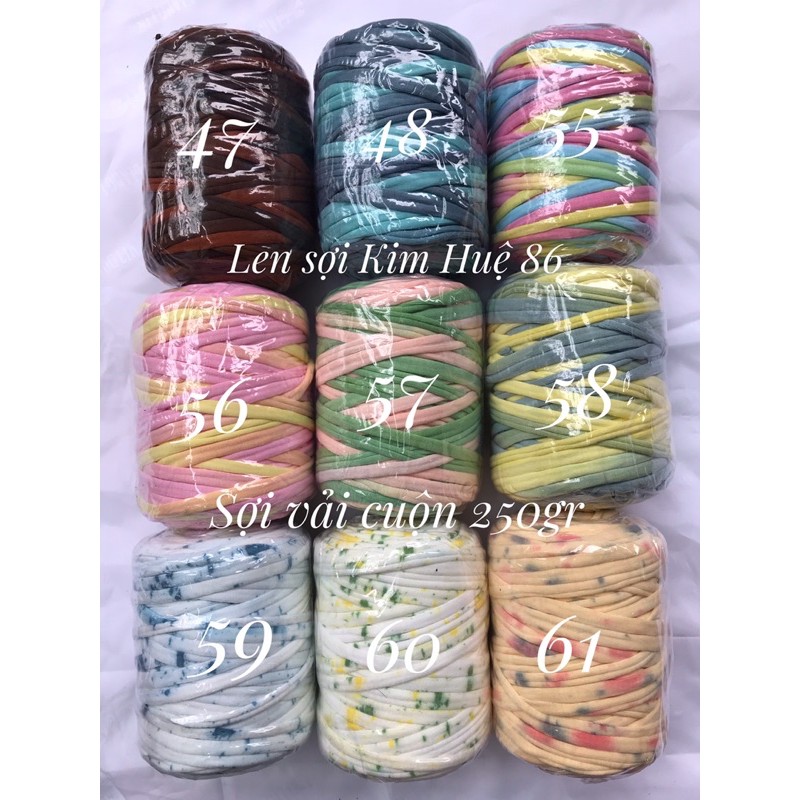 Sợi vải loang T-shirt cuộn 250g ( từ màu 38 đến màu 61)