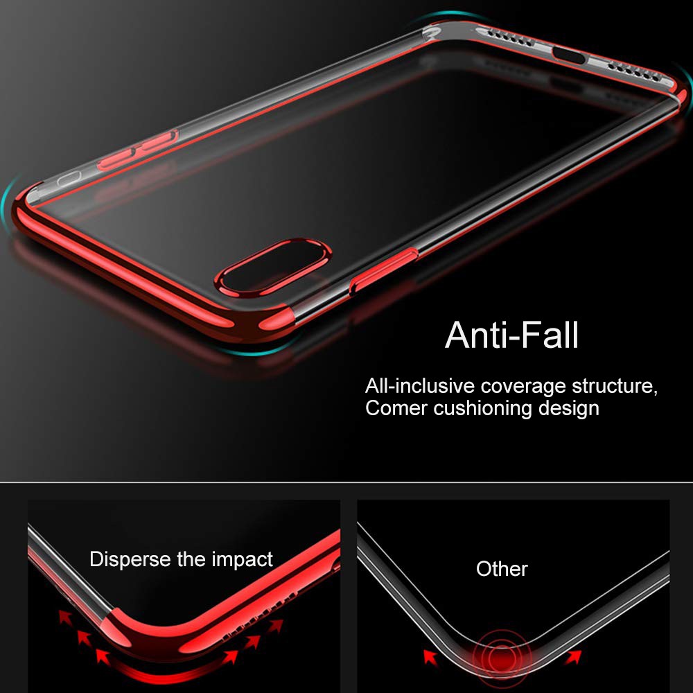 Ốp Điện Thoại Tpu Silicon Mềm Siêu Mỏng Trong Suốt Mạ Viền Dành Cho Iphone Xs Xs Max Xr X 8 7 Plus 6s 6 | BigBuy360 - bigbuy360.vn