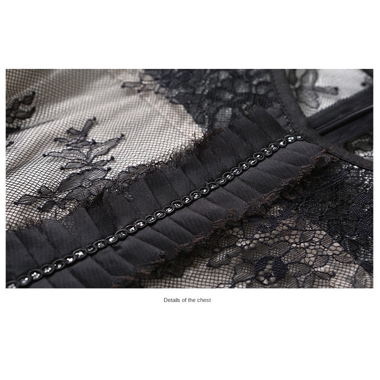 Đầm Midi Phối Ren Dài Tay Chất Lượng Theo Phong Cách Vintage Dành Cho Nữ