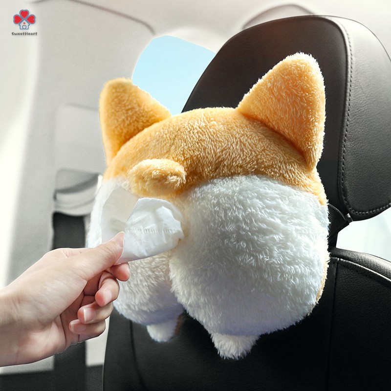 Chris.W Corgi Butt Giá đỡ khăn giấy ô tô Sun Visor Khăn ăn Hộp đựng khăn giấy cho xe ở nhà