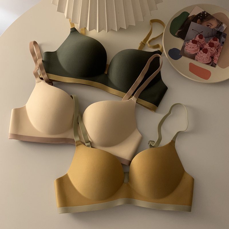 Xiaozhainv Áo Ngực Không Gọng Màu Sắc Đơn Giản Cho Nữ