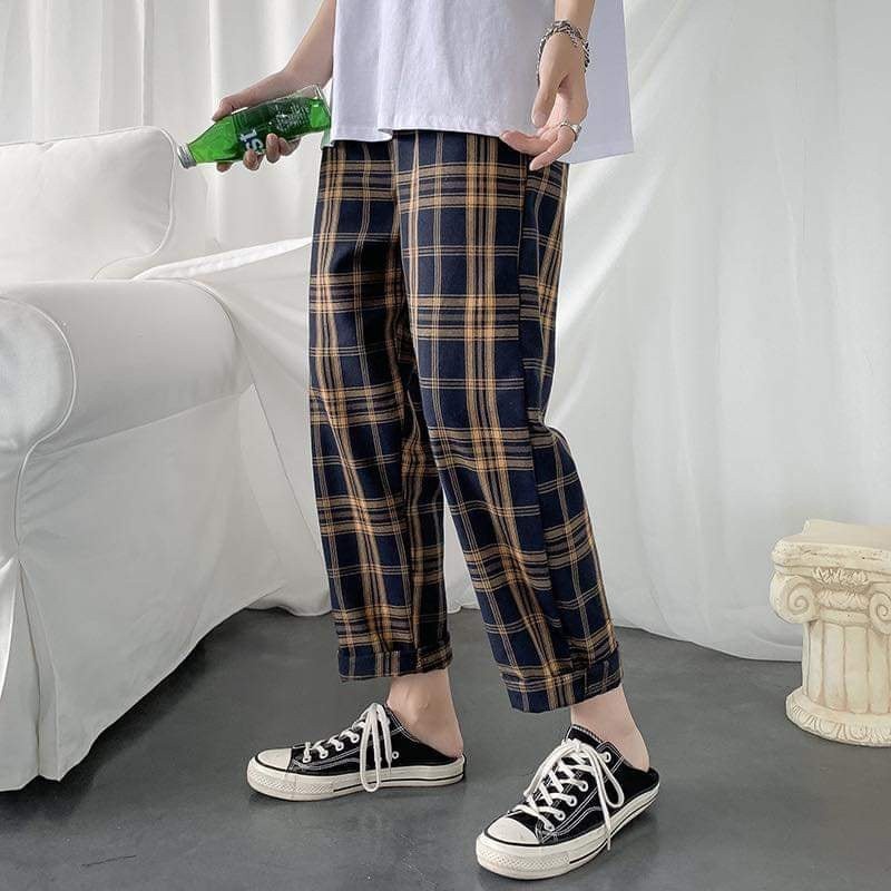 Quần Kẻ Ca Rô Hot Trend Nam Nữ Style Fom Rộng UniSex