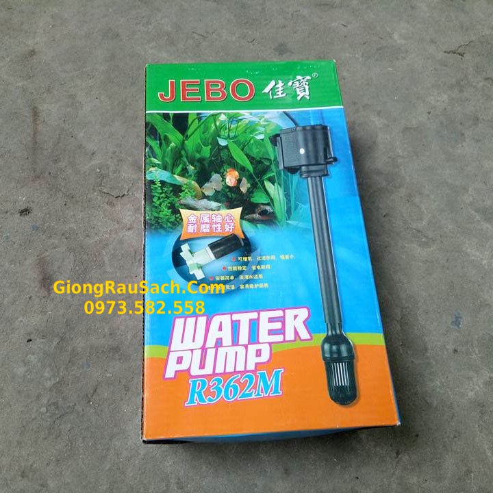 Máy Bơm Nước Chìm Bể Cá Cảnh 3 Chức năng Bơm + Lọc + Tạo Oxy Jebo R362M Công Suất 10W Dùng Bể Dưới 60cm khoảng 40-80L