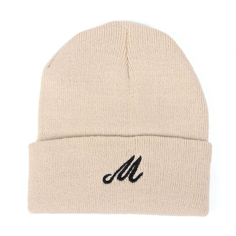 Nón len thêu chữ M hoa đơn giản nhiều màu UNISEX nam nữ
