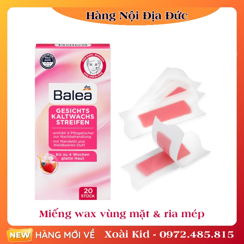 Miếng tẩy lông mặt, ria mép, lông mày, bikini Balea của Đức - Date mới Đủ Bill (Shop có che tên SP)