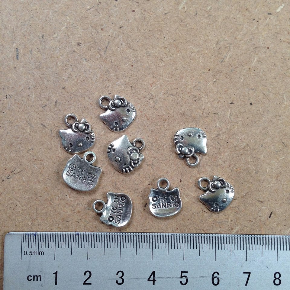 10 Mặt charm kity - ốc - voi xi bạc