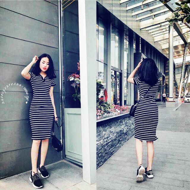 Vạy maxi sọc