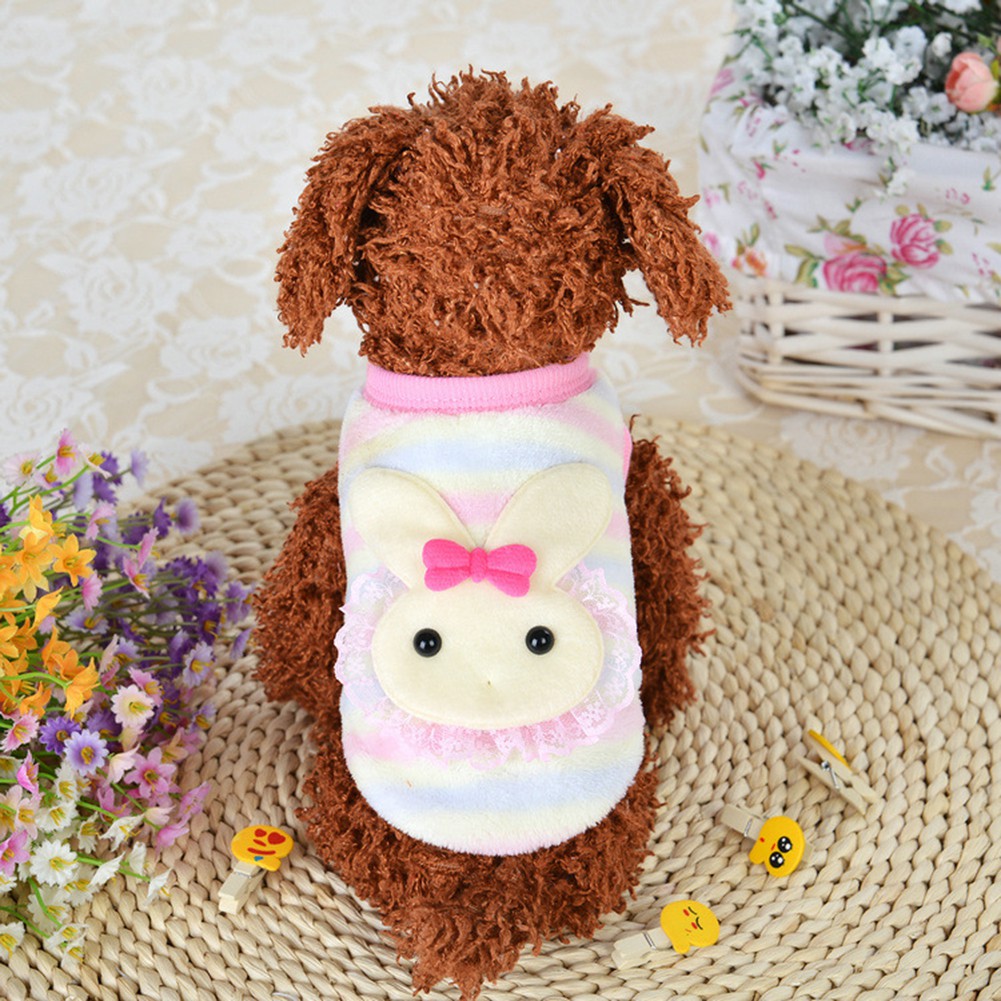 Áo ba lỗ họa tiết hoạt hình chất liệu vải lông cừu san hô mềm mại dành cho cún cưng