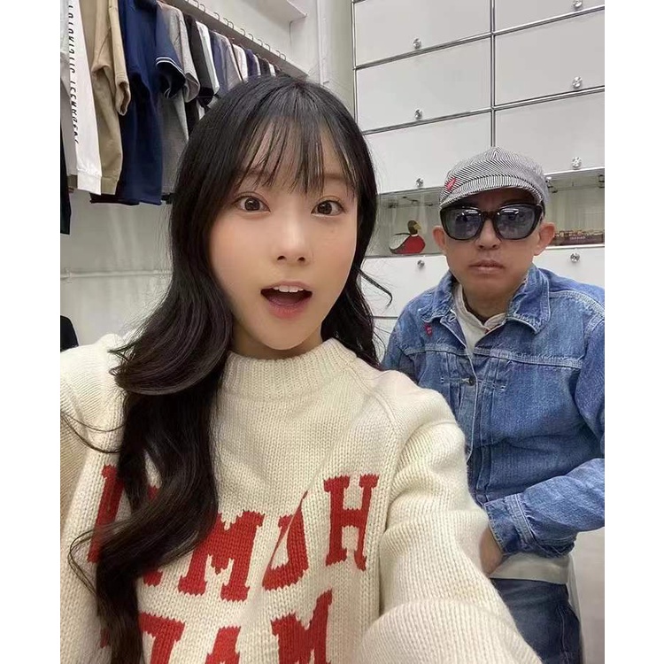 Áo Sweater Dệt Kim Chui Đầu Dáng Rộng In Hoạt Hình Đầu Hổ Kiểu Nhật Bản Cá Tính