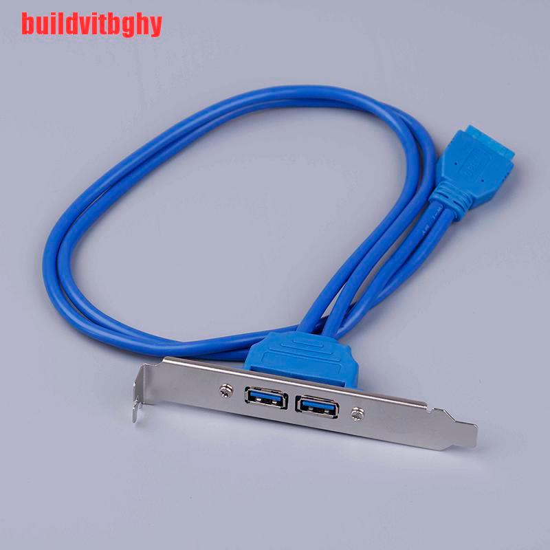 {buildvitbghy}2 ports USB 3.0 Back Panel Expansion Bracket to 20-Pin Header Cable Motherboard IHL