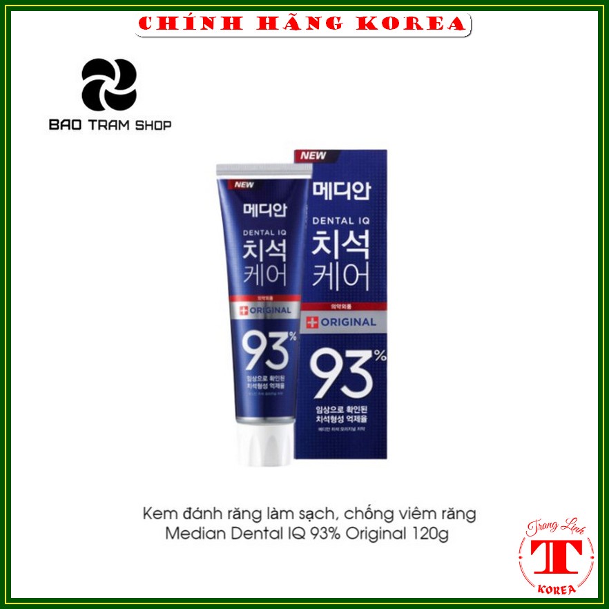 Kem đánh răng Median 93% tuýp 120gr - Kem đánh răng số 1 hàn quốc giúp răng chắc khỏe, trắng sáng, tranglinh