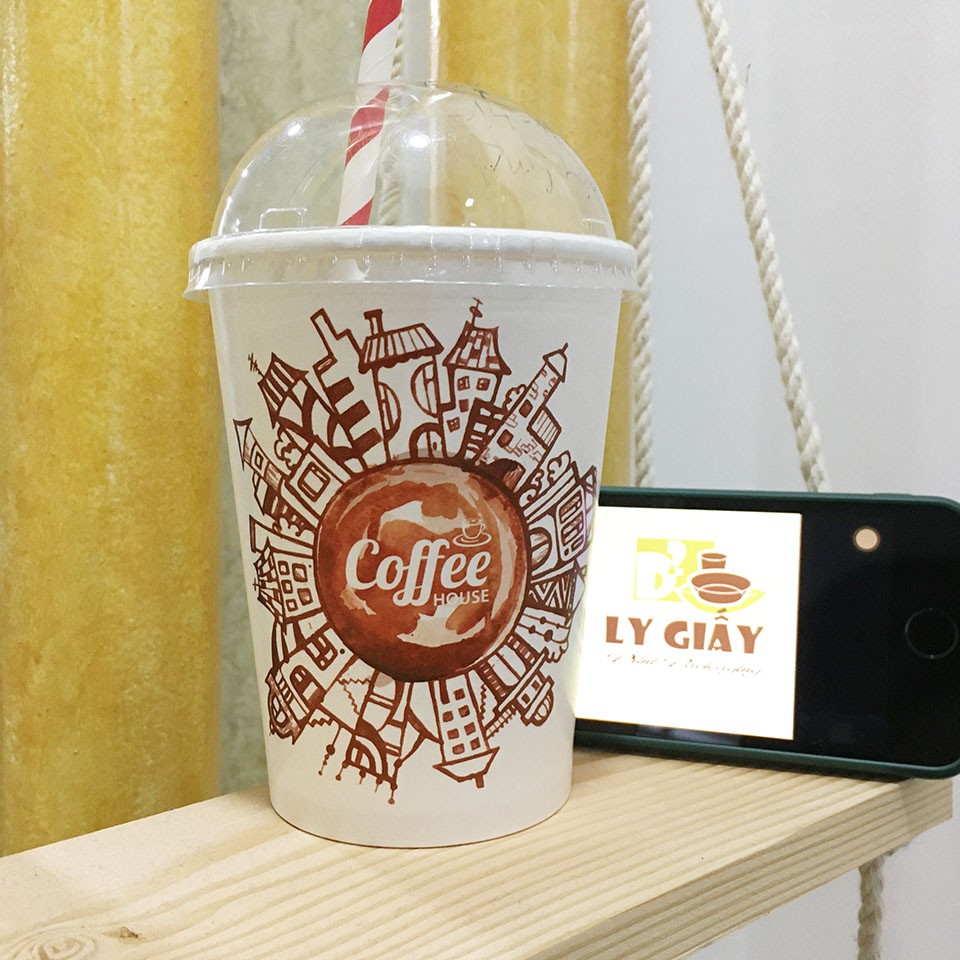 50 Ly Giấy CF HOUSE-BUS 14oz (360ml) - Cao 10.8 cm