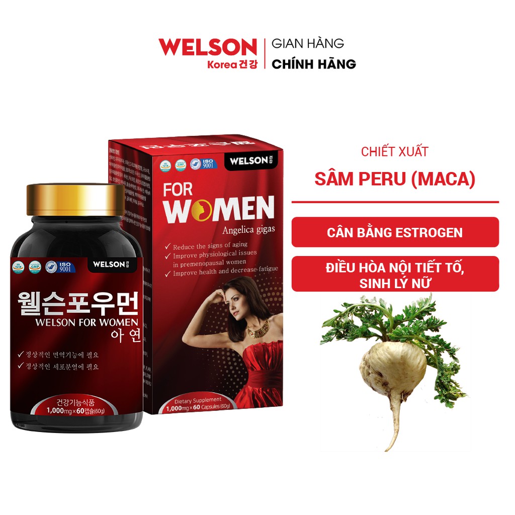 Viên uống nội tiết tố nữ Welson for Women hộp 60 viên