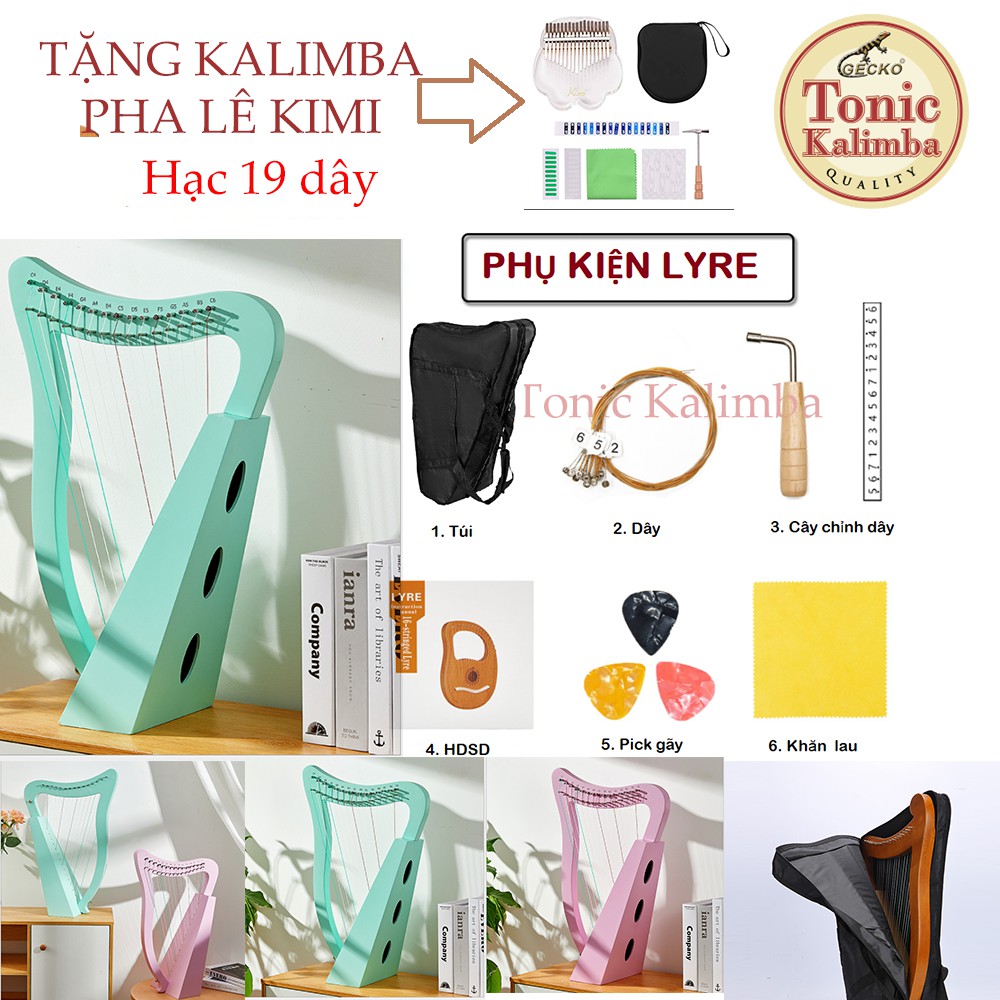 Đàn Hạc Cầm 19 Dây - Tặng Kalimba Pha Lê KIMI LY-059