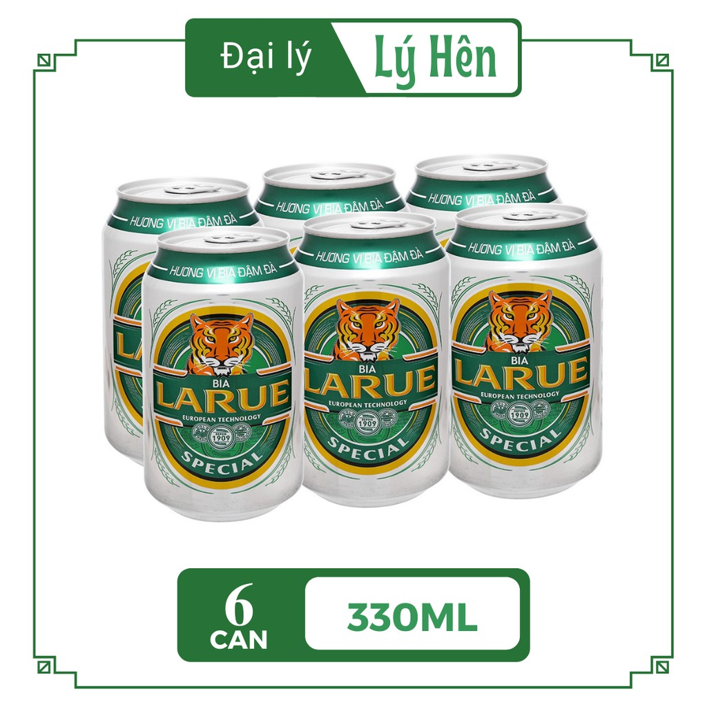 Lốc 6 Lon Bia Larue Special - Larue Xanh 330ml/Lon Date Luôn Mới