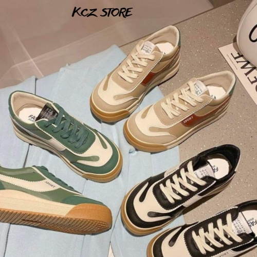 Giày Thể Thao Nữ Đế Bằng, Hót Nhất Nam Phong Cách Hàn Quốc, Màu Đen Nâu Đủ size35-40