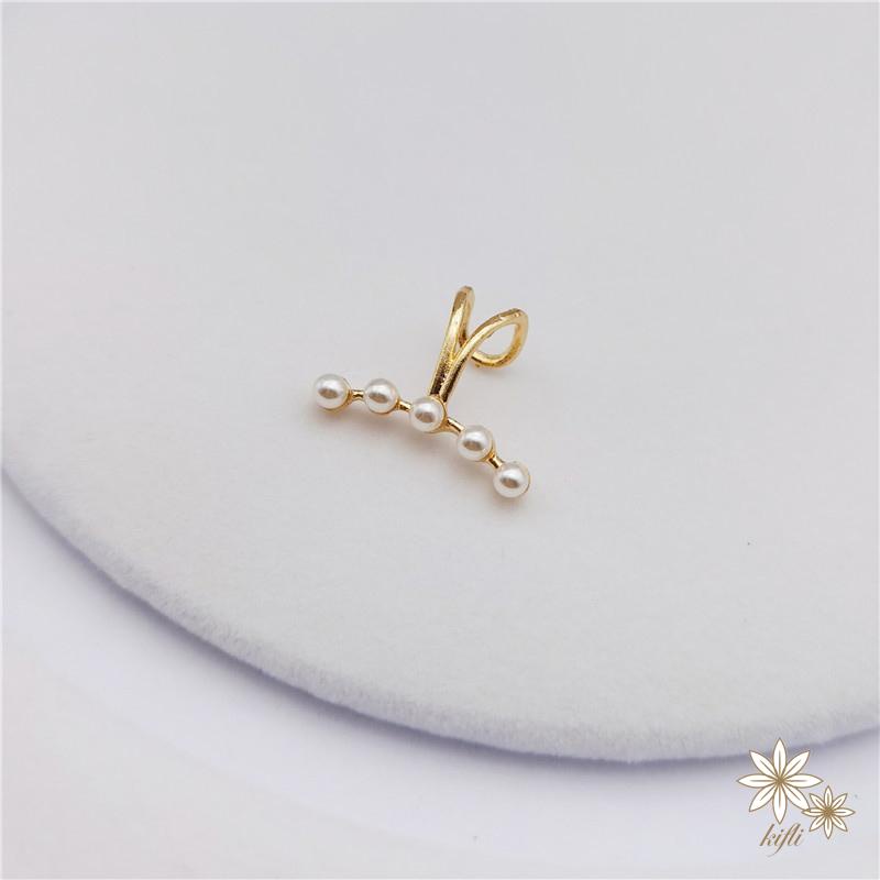 🌸1 Khuyên Kẹp Vành Tai Đính Ngọc Trai Giả Thời Trang Nữ