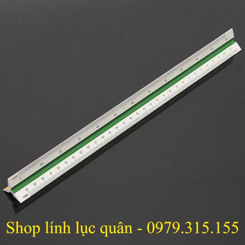 Thước chỉ huy tham mưu 3 cạnh đo tỉ lệ 1:100~1:500 chiều dài 30cm chuyên dụng chất lượng cao