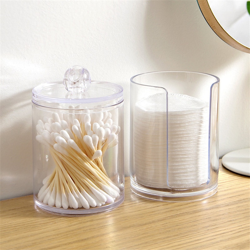 Hộp đựng tăm bông/ bông tẩy trang bằng Acrylic tiện dụng cho gia đình