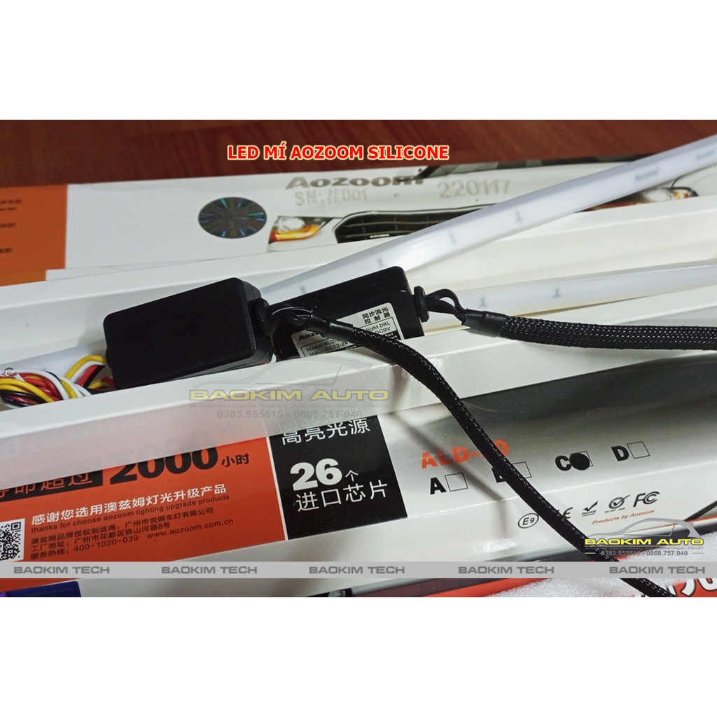 LED mí Silicone AOZOOM chạy DAYLIGHT và xi nhan kiểu Audi,  hàng Chính hãng cao cấp nhất hiện nay