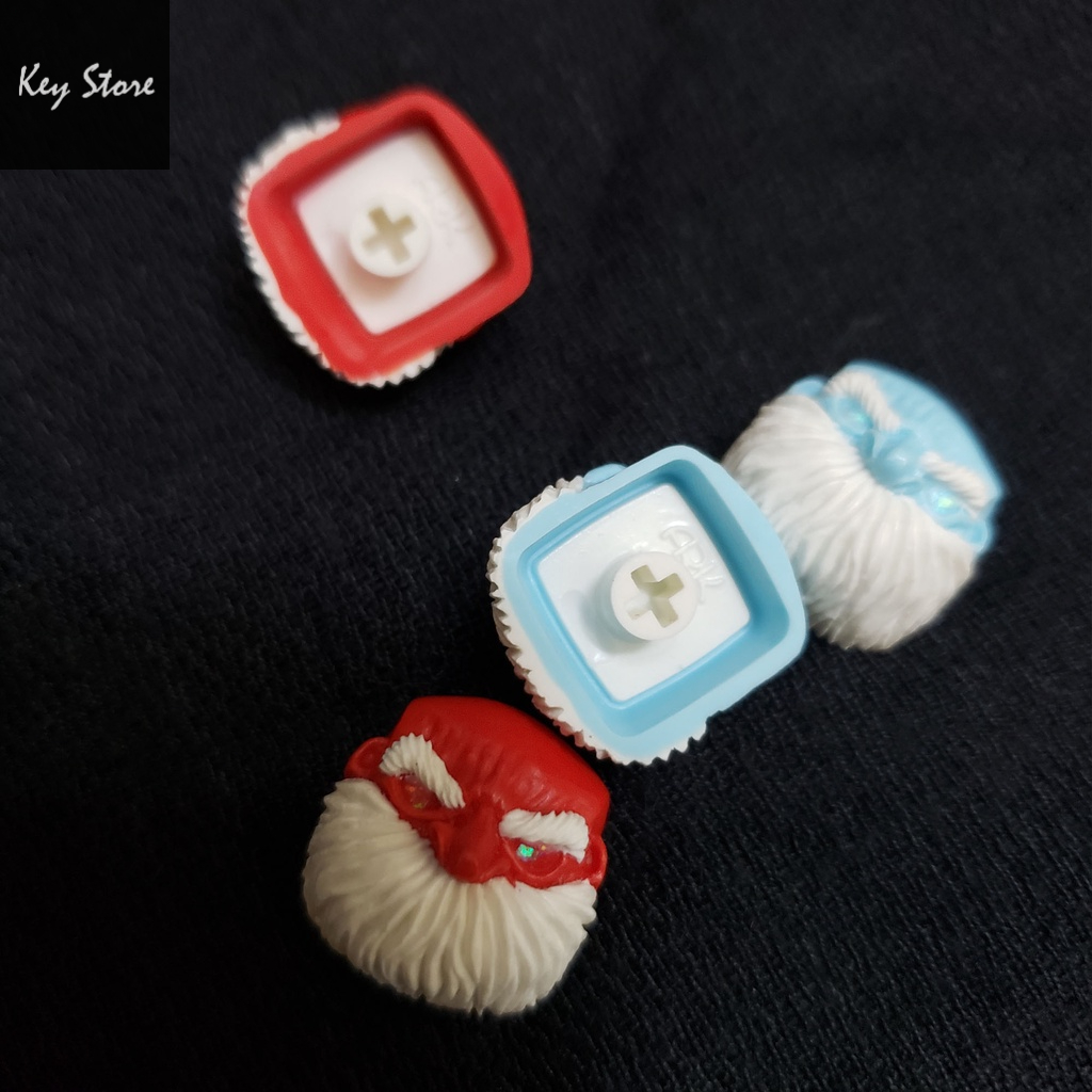 Nút bàn phím cơ artisan keycap jack bald màu đỏ xanh noel