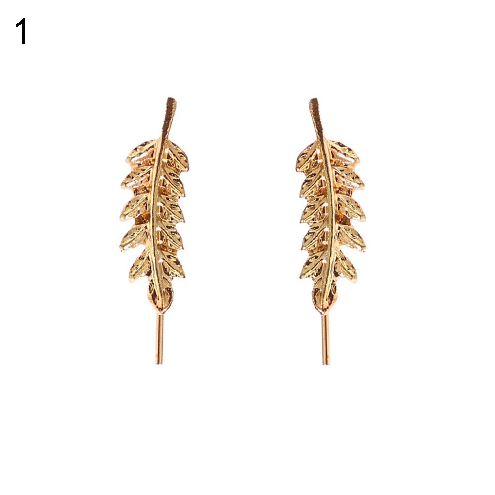 Bông Tai Hình Chiếc Lá Thiết Kế Thanh Lịch Cho Nữ