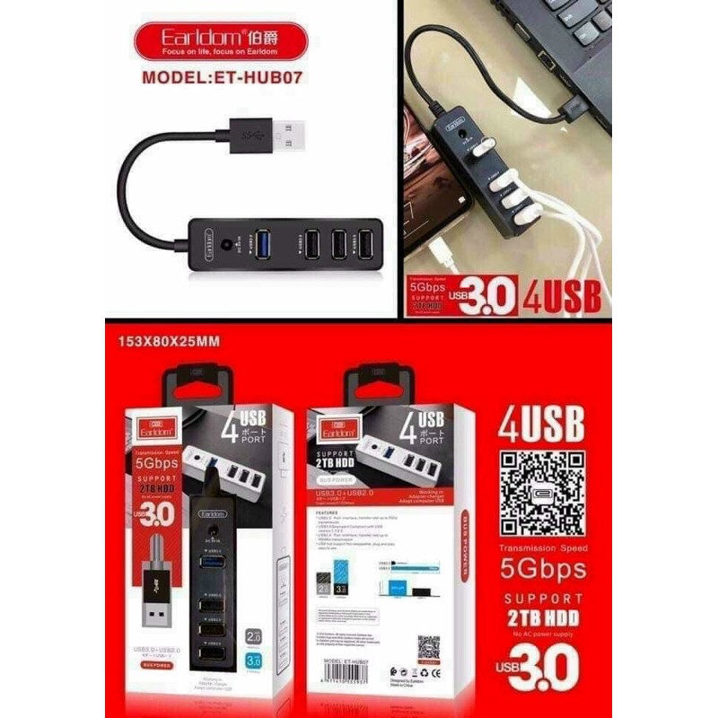 Ổ CẮM 3 CỔNG USB EARDOM