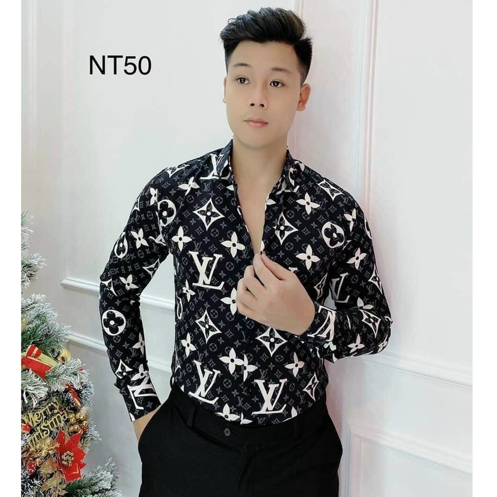 Áo sơ mi nam dài tay hàn quốc lụa Kate 3D siêu mịn | BigBuy360 - bigbuy360.vn