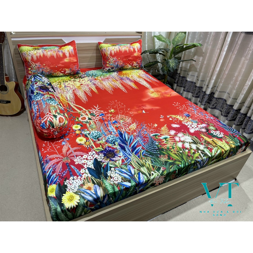 Bộ Chăn Ga Thun Lạnh Ý 5D