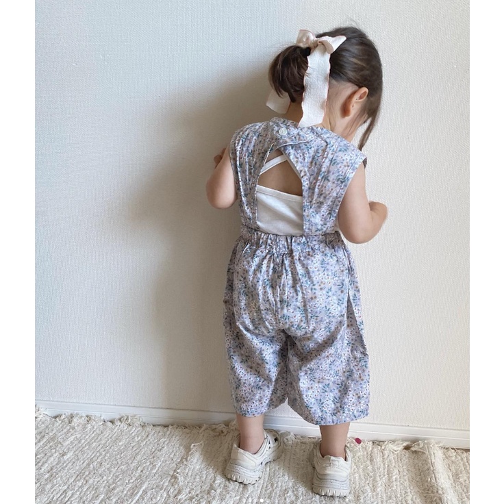 Jumpsuit cutout độc đáo bé gái made in Korea trơn và hoa nhí Hàn Quốc thời trang trẻ em BABYKOREA