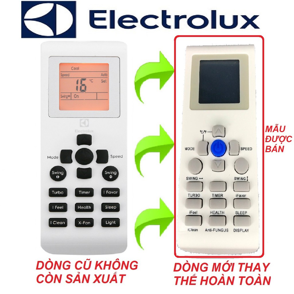 Remote máy lạnh ELECTROLUX mẫu 7 - Điều khiển điều hòa ELECTROLUX mẫu 7