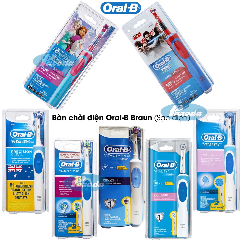 Bàn chải đánh răng điện - bàn chải điện Oral-B Stages Power/ Vitality/ Pro (sạc điện)