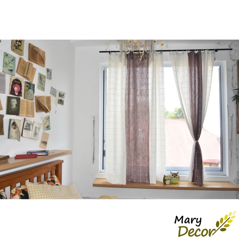 Rèm cửa sổ chống nắng chất liệu cotton thêu dày dặn trang trí phòng ngủ phòng khách sang trọng R-CC13