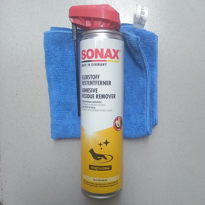 TẨY KEO DÍNH CỦA BĂNG KEO VÀ BỤI SƠN BÁM TRÊN NHỰA SONAX 477300, 400ml (Adhesive Residue Remover 477300, 400ml)