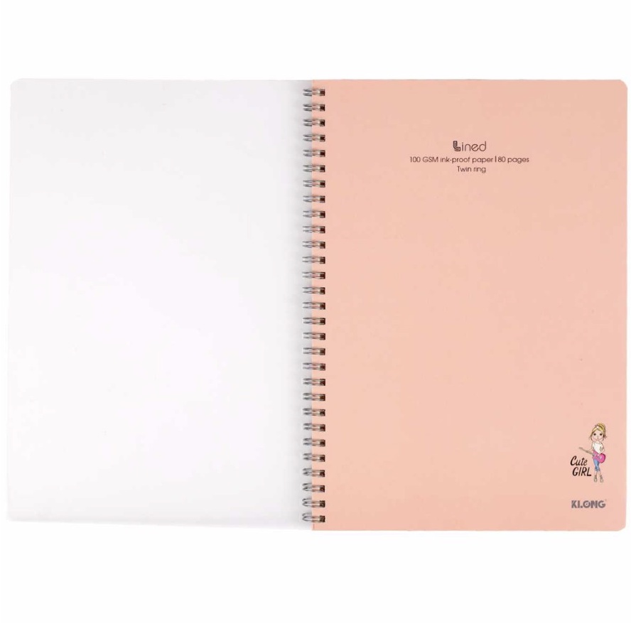 Vở lò xo kẻ ngang LINED size B5 80 trang bìa nhựa lò xo kép KLong Ms580