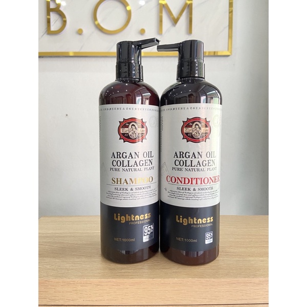 💁🏼‍♀‍Cặp Dầu Gội Xả Lightness Argan Oil Collagen bổ sung dưỡng chất phục hồi tóc hư tổn giúp tăng độ bóng tóc